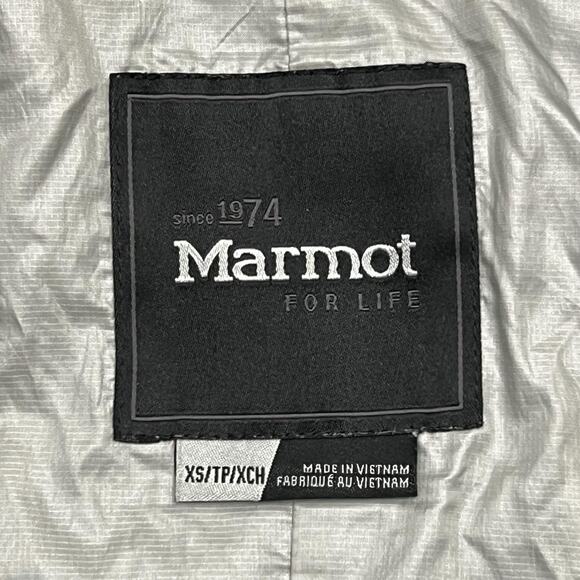 Marmot Jacket Womens Extra Small Gray Hooded Waterproof Rain Coat Style K35780 - Picture 7 of 12